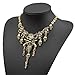 LZHLQ Jewelry Fashion Multi-Level Pirate Skull Tassel Charm Necklace Collar Bib for Women Horror Necklace Punk (Golden-01)