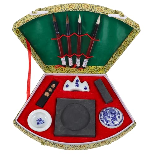 Set de calligraphie chinoise pour débutants avec pinceau et pierre à encre