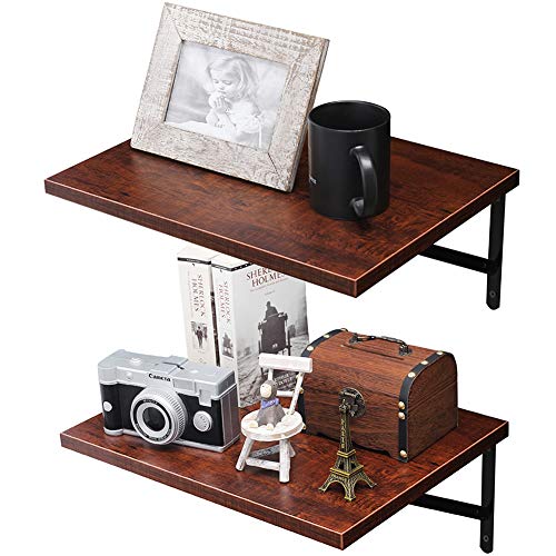 image for Superjare Wall Mounted Floating Shelves, Set of 2, Wide Display Ledges