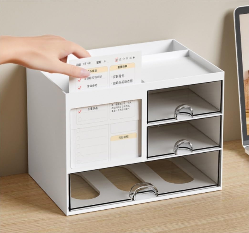 Porta Oggetti da Scrivania Organizer Da Scrivania Con Portapenne Multifunzionale A 3 Cassetti Per Organizer Da Scrivania E Portaoggetti Organizzatore Scrivania