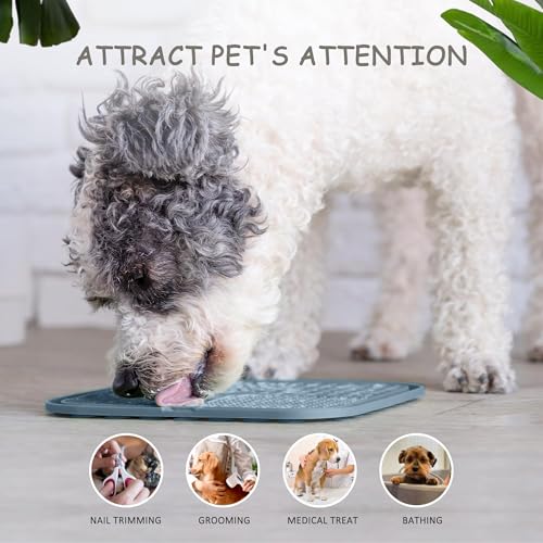 Image of ChefAide 2 Pack Lick Mat for Dogs,Cats,Upgraded 8.5x8.5 inches Licking Mats with Suction Cups,Slow Feeder Licking Pad for Anxiety Relief and Boredom Reducer,Suitable for Dog Training