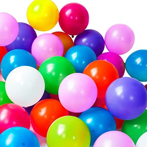 Rainbow Balloons 50 pack 12 inch Multicoloured Latex Balloons Assorted Rainbow Balloons Birthday Balloons for Birthday Party Wedding Baby Shower - View 5