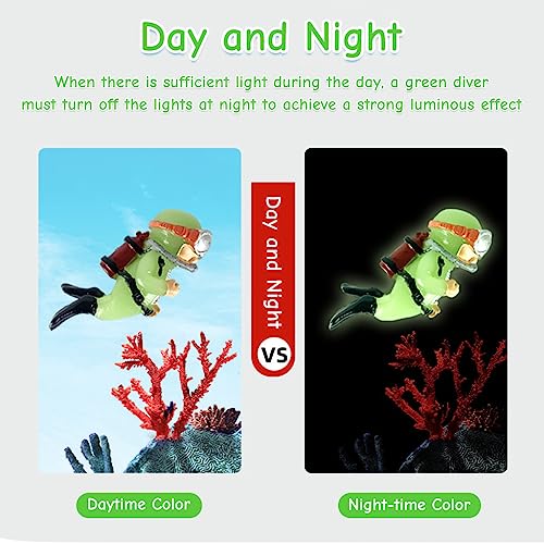 Image of Qpets 2 Pcs Aquarium Floating Cartoon Diver Night Glow Resin Aquarium Decorative Items Fish Tank Aquarium Accessories All, Floating On Water Aquarium Decorative Item Ornament For Fish Aquarium