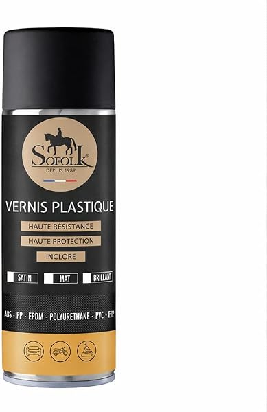 SOFOLK Vernis Plastique Haute Résistance - Protection Durable Intérieurs Auto - Anti-Rayures, Anti-UV, Haute Adhérence - Aérosol 400ml (MAT) - 1
