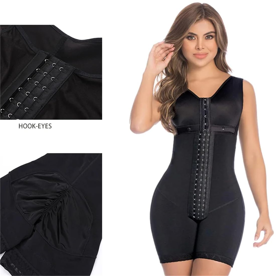 Body Moldeador de Alta compresión para Mujer, corsé Adelgazante para Todas Las Ocasiones, Negro S