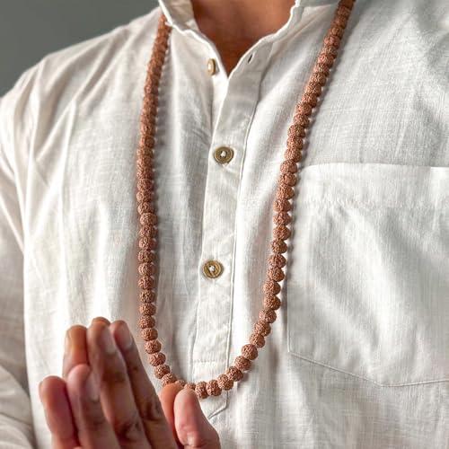 Image of Astrotalk 7 Mukhi Rudraksha Mala 108+1 Beads | Certified 7mm Rudraksha | Attract Wealth, Prosperity & Positivity | Divine Venus Blessings | Sawan Special | Rudraksha Mala Original for Men & Women