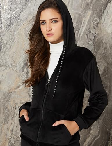 Image of Amazon Brand - Symbol Womens Velour Hodded Sweatshirt and Bottom Co-ord Set (Available in Plus Sizes)
