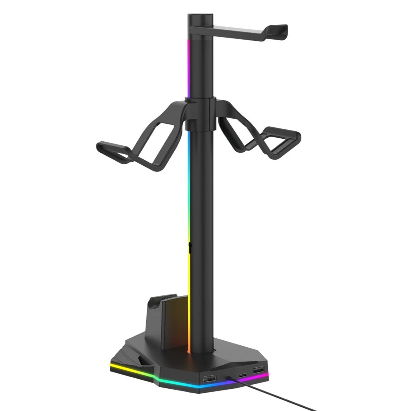 Focket Supporto per Cuffie da Gioco, Stazione di Ricarica Controller RGB