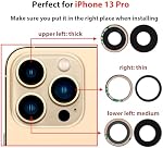 13 Pro Back Camera Glass Lens Replacement for iPhone 13 Pro Camera Glass Lens with Pre-Installed Adhesive,Back Camera Lens Glass with Replacement Repair Toolkit Set