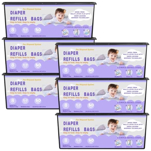 Image of Diaper Easy Roll Refill Bags，60 Lavender Scented Diaper Pail Refills，Holds Up to 8400 Newborn Diapers，Superior Odor Control，Compatible with Genie Easy Roll Signature & Platinum Pails