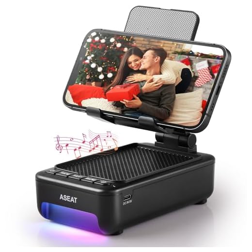 Gifts for Men Him, Cell Phone Stand with Bluetooth Speaker&Led Color Changing Light, Unique Gifts for Women Dad Her Husband, Cool Tech Gadget Wireless Speaker, Birthday Gifts for Men, Ideal Gifts
