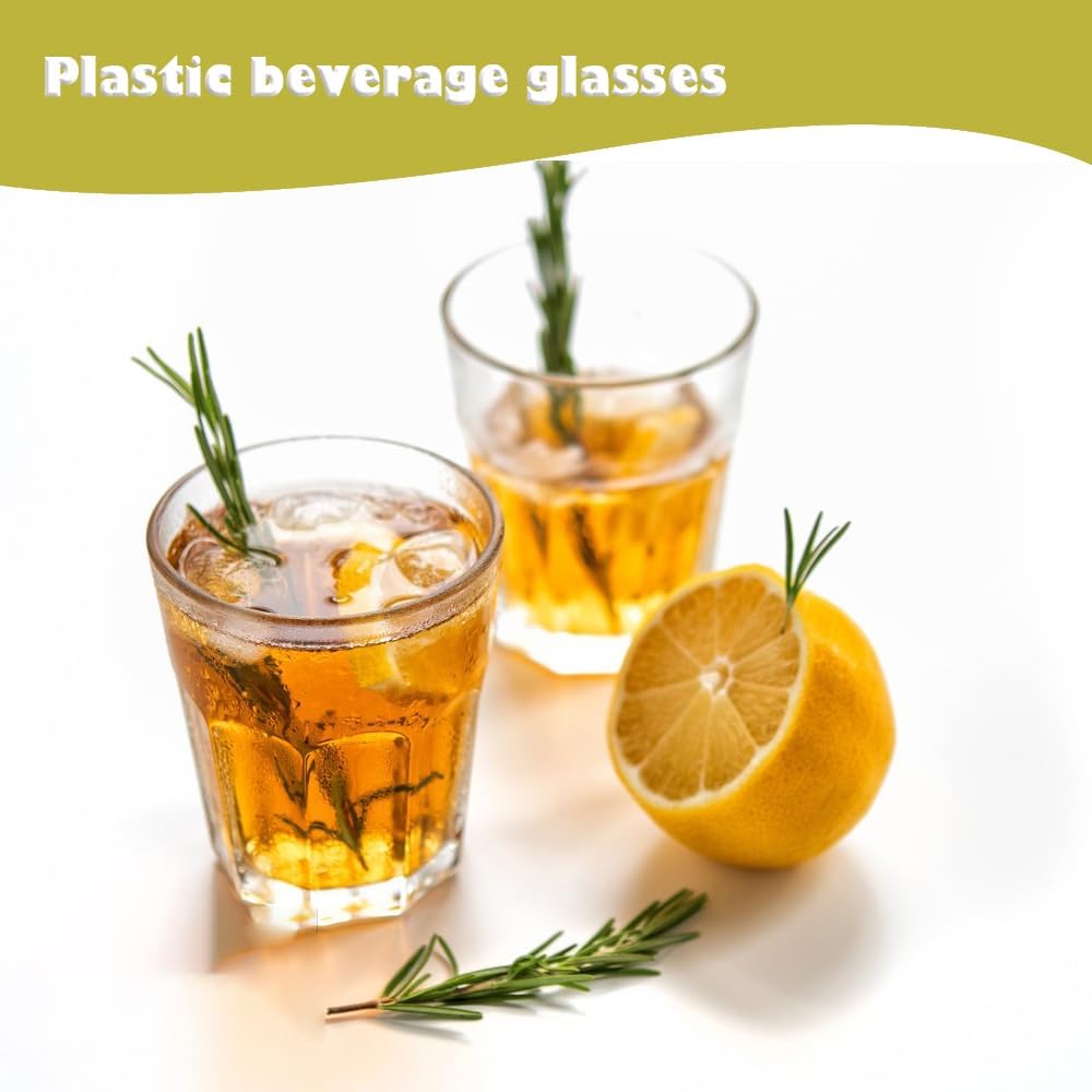 6 PCS Clear Plastic Tumblers, Resuable Drinking Glasses 8.8 OZ, BPA Free Acrylic Drinking Cups, Stackable Beverage Glasses for Home Party Picnic Shatterproof, Small Water Cup, Dishwasher Safe, 260 ML - Image 8