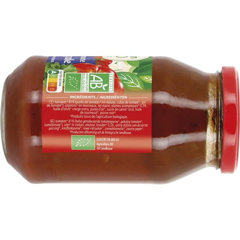 JARDIN BIO ETIC - Sauce Tomate Provencale Bio 510g - Douceur du Sud dans votre assiette - Préparée avec des ingrédients bio de qualité supérieure - Certifiée Agriculture Bi - Lot De 3 - Vendu Par Lot