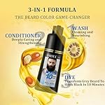 Men’s Beard Dye Black in 10 Mins, Instant Beard Color for Men Gray Mustache & Beard Coverage, 3 in 1 Long Lasting Beard Dye Shampoo, Gifts for Men Dad, Quick & Easy to Use - Image 5