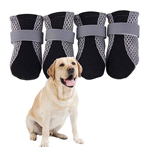 Gertok Hundeschuhe Pfotenschutz Pfotenschutz Hund Hitze Hundeschuhe rutschfest Hundepfotenschutz Hundestiefel für verletzte Pfoten wasserdicht Black,X-Large Cover