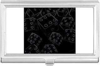Heart Gambling Dice Illustration Business Card Holder Case Pocket Box Wallet
