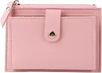 Carteira Feminina Porta Cartão bolso para moedas com zíper em Couro PU modelo pequeno, cartões de crédito, slim luxo.