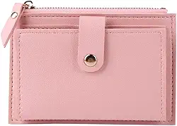 Carteira Feminina Porta Cartão bolso para moedas com zíper em Couro PU modelo pequeno, cartões de crédito, slim luxo.