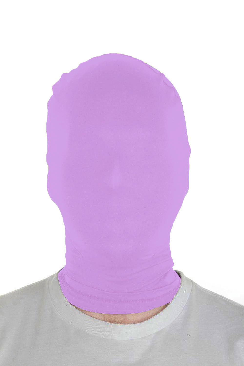 Sheface Men's and Women's Spandex Halloween Cosplay Hood Mask Party Full Cove Hood Masquerade Mask (Light Purple)