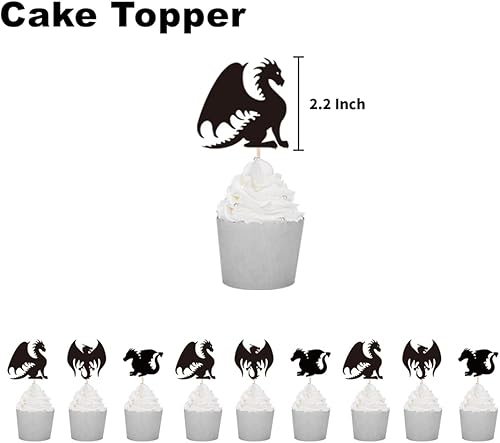 Miniatura 5 de Decoraciones de fiesta de cumpleaños de dragón, temática de mazmorras y dragones, suministros de fiesta de fantasía, incluyendo decoración y adornos