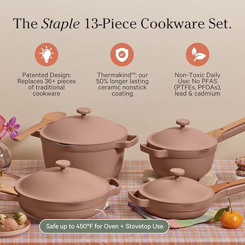 Our Place Cookware Set - 13-Piece Kit Including the Always Pan, Perfect Pot and Spatulas | Multifunctional, Toxin-Free Nonstick | Heat Safe up to 450°F | Oven, Stove, Induction Compatible | Spice - Image 3