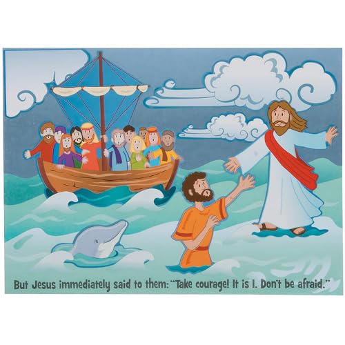 Jesus and Peter Walk on Water Mini Sticker Scenes -