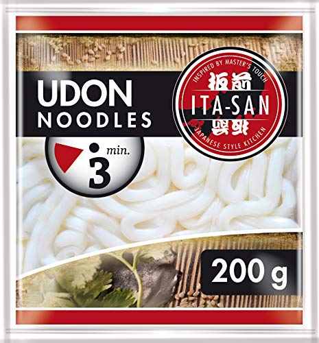 ITA-SAN Udon Nudeln, gekocht, schnell und einfach zuzubereiten, für Udon-Suppe und andere asiatische Gerichte, vegetarisch, 30 x 200 g