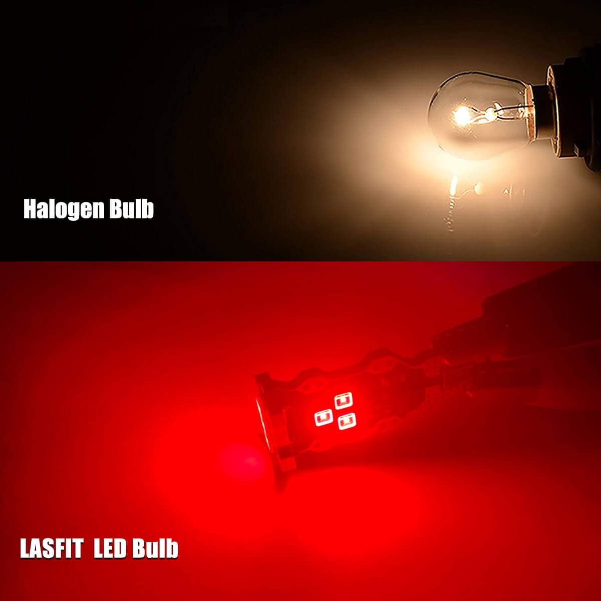 LASFIT 921 912 LED Bulbs Cargo Light High Mount Stop 3rd Brake Light Combo, White Red Kit for RAM 1500 Silverado F150 Sierra