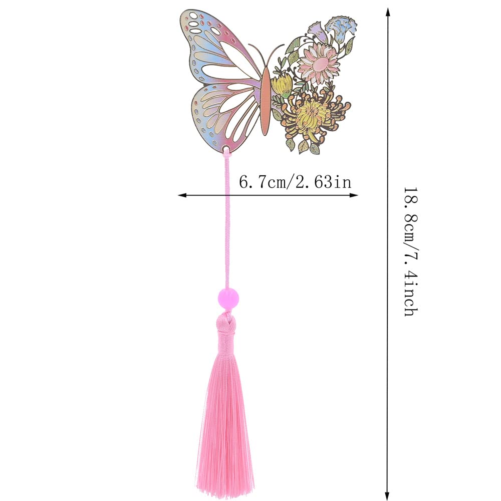 Marque Page Signet Marque-pages Métal 2 Pièces - Design Plume & Papillon, Cadeau Lecteur - Boîte Cadeau Incluse Signet Plume Décoratif