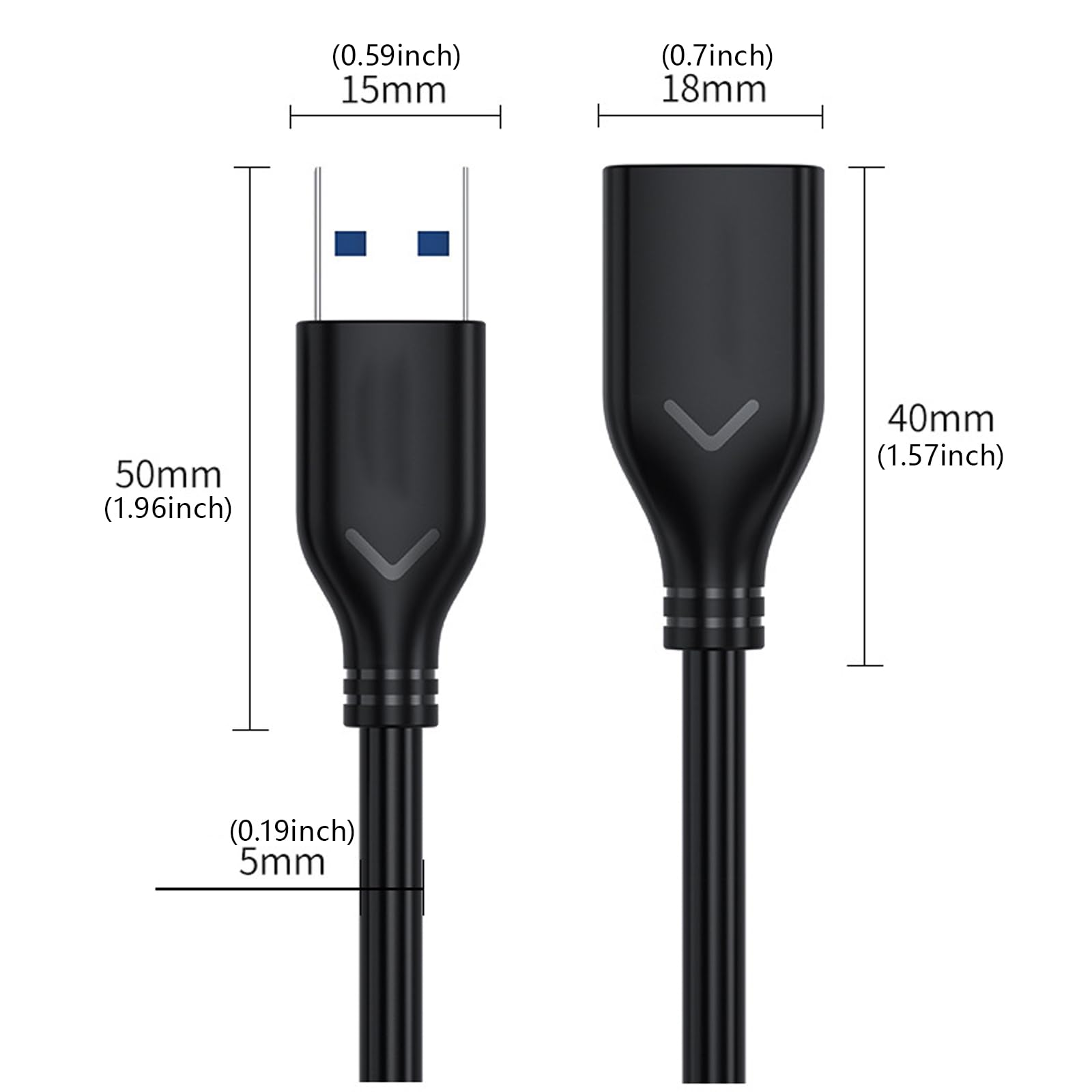 Cavo Prolunga USB 3.0 Rosso Intrecciato JuicEBitz – Maschio A Femmina 5 Gbps, Compatibile Universale - Foto 3