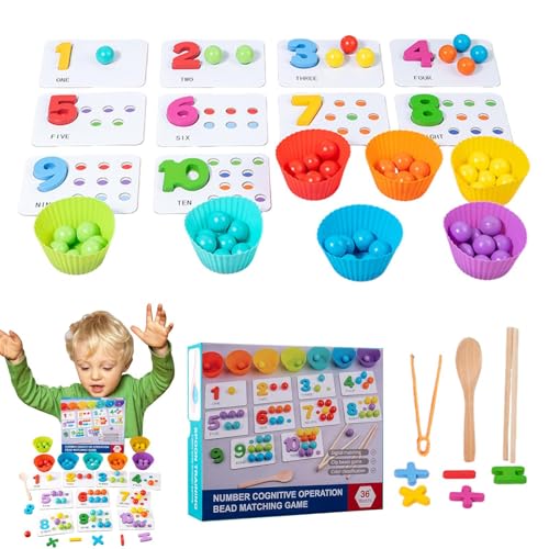 Gioco Matematico Con Perle - Strumento Didattico Per Insegnamento Dei Numeri E Del Conteggio - Attività Ricreativa Di Conoscenza Numerica Per Ragazzi E Ragazze Dai 3 Anni In Su