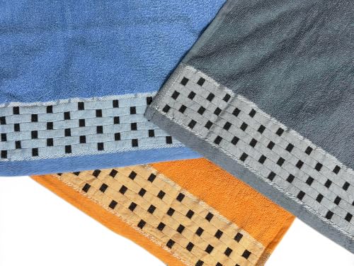 Image of Hand Towel Set of 6 (35x50 cm, 450 GSM) - Soft Cotton, Absorbent, Quick Dry - Bathroom, Wash Basin, Kitchen, Travel & Gym Face & Hand Towel for Men & Women-Multicolor