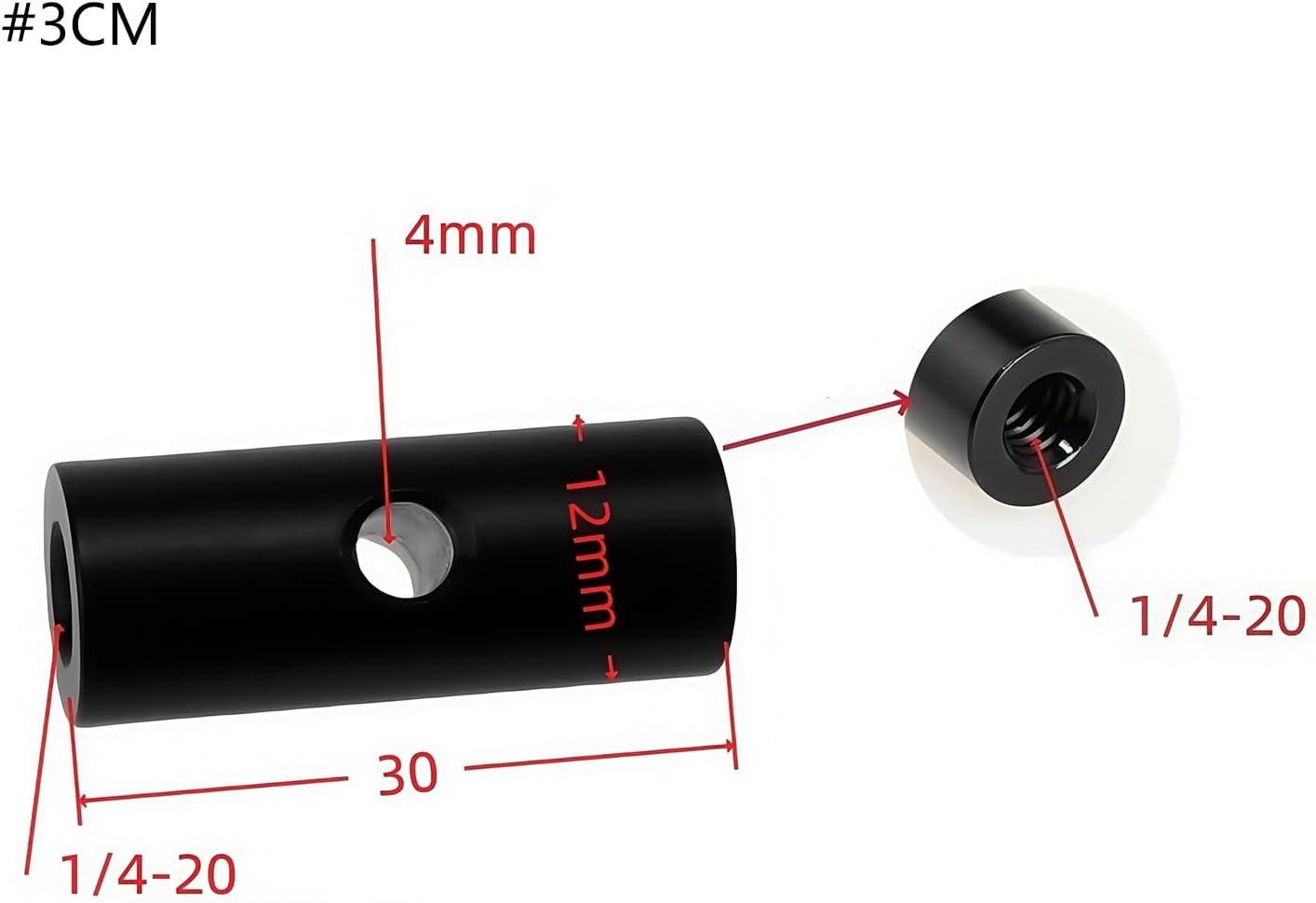 Aluminum Alloy 1/4-20 Female to Female Threaded Adapter Connection Rod for Tripod Camera Mount Light Stand Accessories Tripod Light Stand Extension Adapter