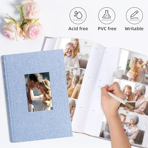 Vienrose Fotoalbum zum Einstecken, 33x23 cm Fotobuch mit 50 Weißen Seiten, Memo-Album mit Leinen Einband von 300 Fotos Geschenk für Absolvierte Geburtstag Weihnachten Hochzeit Familie Baby