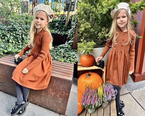 Vestido de punto para niña ideal para eventos navideños y sesiones de fotos en invierno 4