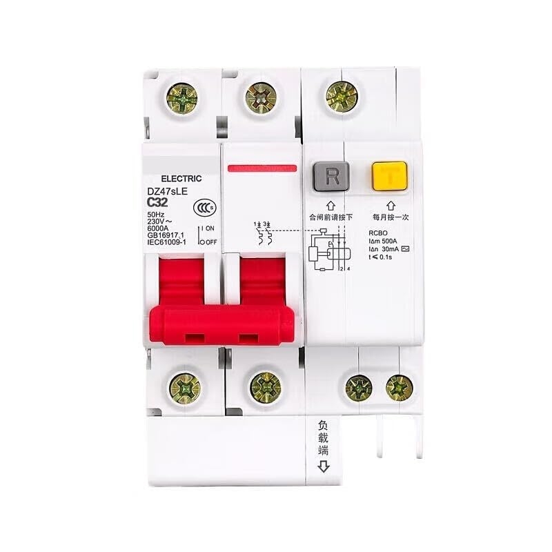 Disjoncteur protection petites fuites DZ47sLE 2P C 32A tableau