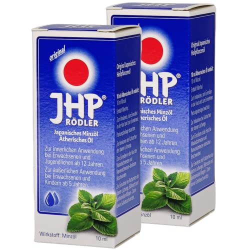 Original JHP Rödler Japanisches Minzöl I Zur Inhalation bei Atemwegsinfekten wie Erkältung und Schnupfen I 2x 10 ml im Sparset I plus PharmaPerle giveaway