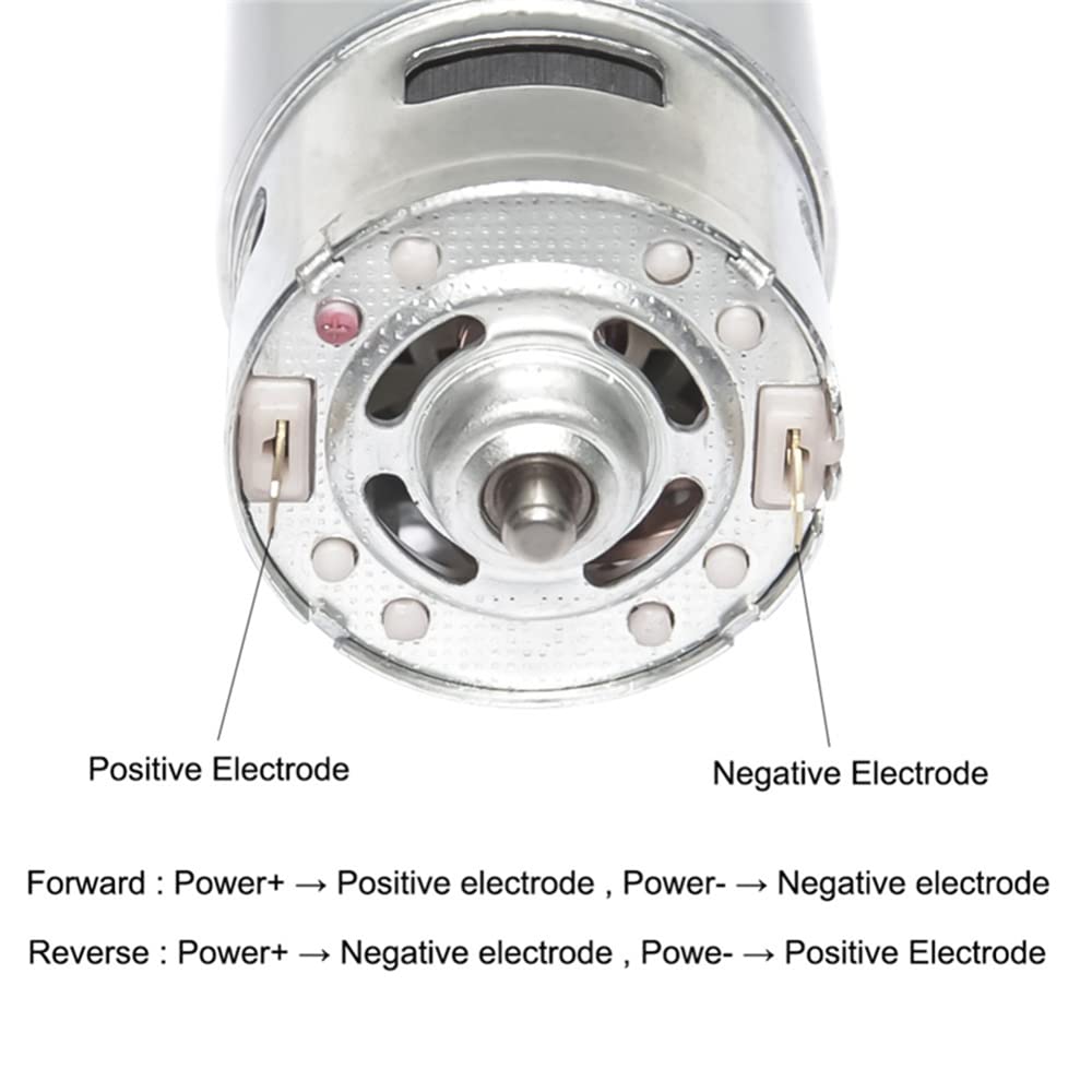 Motore CC 12-24V 775 con set per tosaerba, lama in acciaio al manganese e staffa di montaggio, motore CC 775 ad alta velocità per utensile da giardino fai da te (12V 5000RPM)