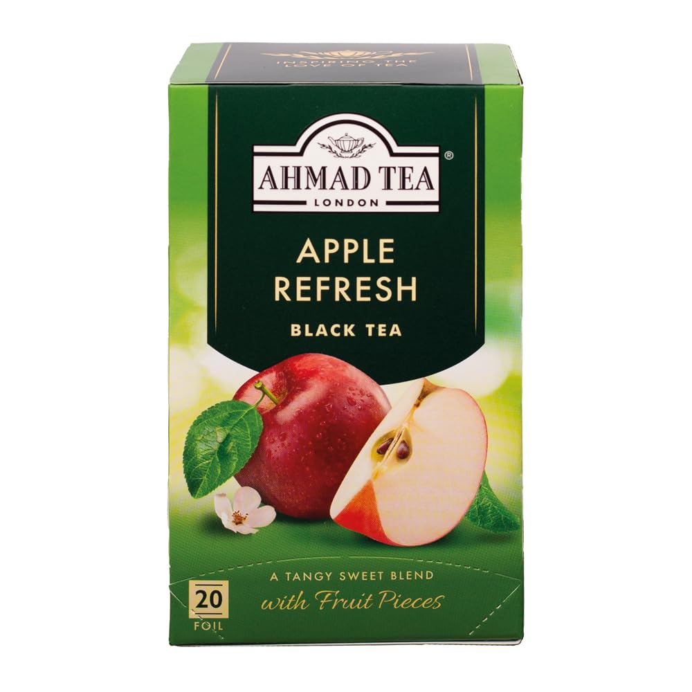 Ahmad Tea Apple Refresh Black Tea, 20-Count Tea Bags (Pack of 6)