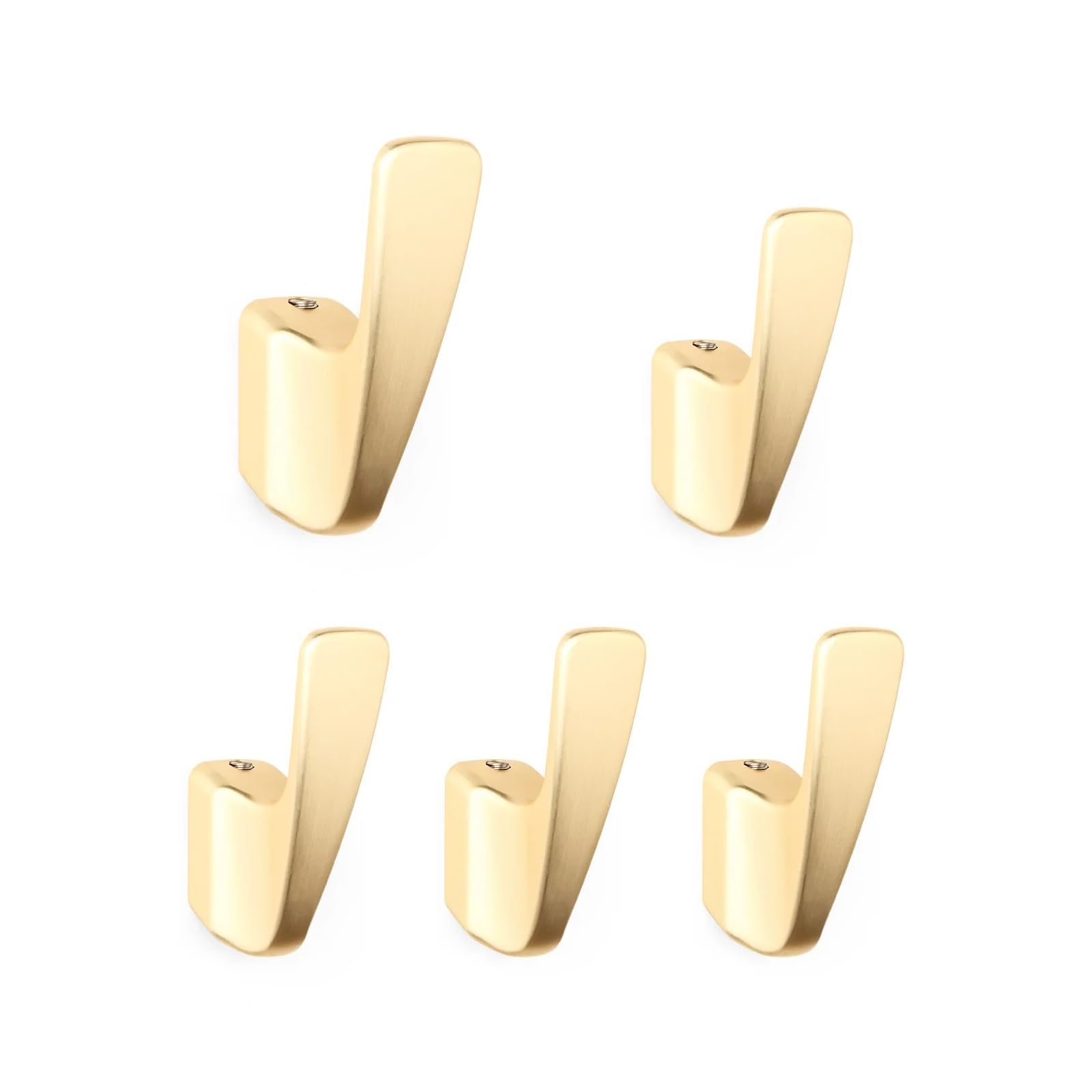 Dhetye Matte Gold 5Pcs Coat Rack Wall Hooks Coat Rack,Wall Hooks,Matte Gold Storage Towel Holder Kitchen Bathroom Accessories(Matte Gold 5Pcs)