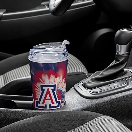 Image of Rico Industries NCAA Glitter 24oz Acrylic Glitter Tumbler with Hinged Lid, Officially Licensed Double Wall Tumbler with Straw