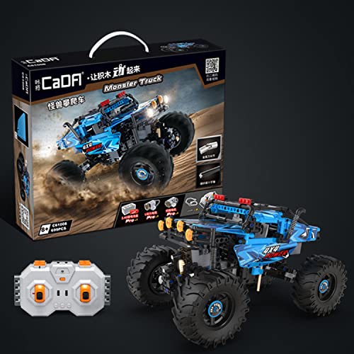 YANANCCE CADA Technik C61008 Monstertruck Mit Fernbedienung, 4 X 4-Monster-Kletterauto, 699 Teile,Mit Motor Und Led…