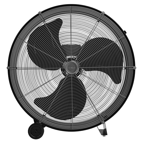 Cecotec Industrieller Bodenventilator Proindustry 2400. 180 W, Durchmesser 60 cm, 3 Geschwindigkeiten, Aluminiumflügel, Luftstrom 9832,8 m³/h, Transportables Design, Schutzgitter, Einfache Handhabung