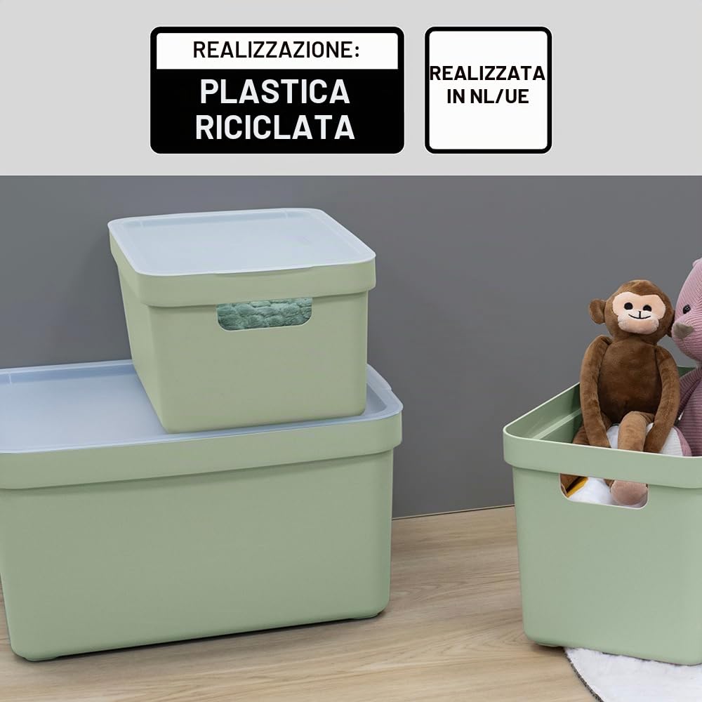 Sunware Sigma Home Contenitore Plastica 32L – 44,5x34,5x24,3cm – Contenitori plastica per Bagno e Cucina organizer – compatibile con Coperchio (Venduto separatamente)