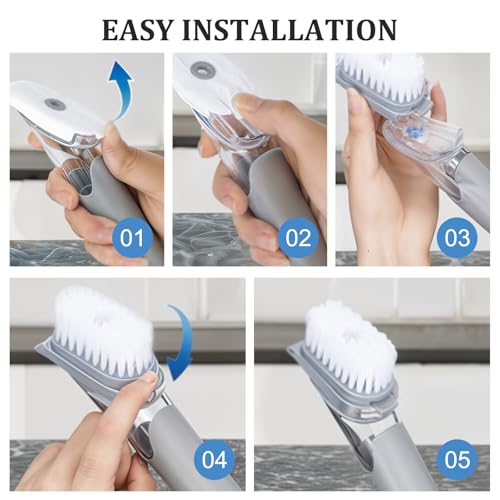 Image of 6Pcs Dish Wand Refill Heads, Dish Brush Replacement Head, Soap Dispenser Wand Refill Fits Scrub Handle, Dishwand Refills Soap Dispensing Dish Brush Refills Attachment, Kitchen Cleaning Tool