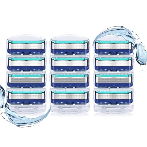 【12個入り】ジレット プログライド/フュージョン 互換替刃 5枚刃 カミソリ 替え刃 手動剃刀 ひげそり 交換用 互換品 青い電気カミソリ刃