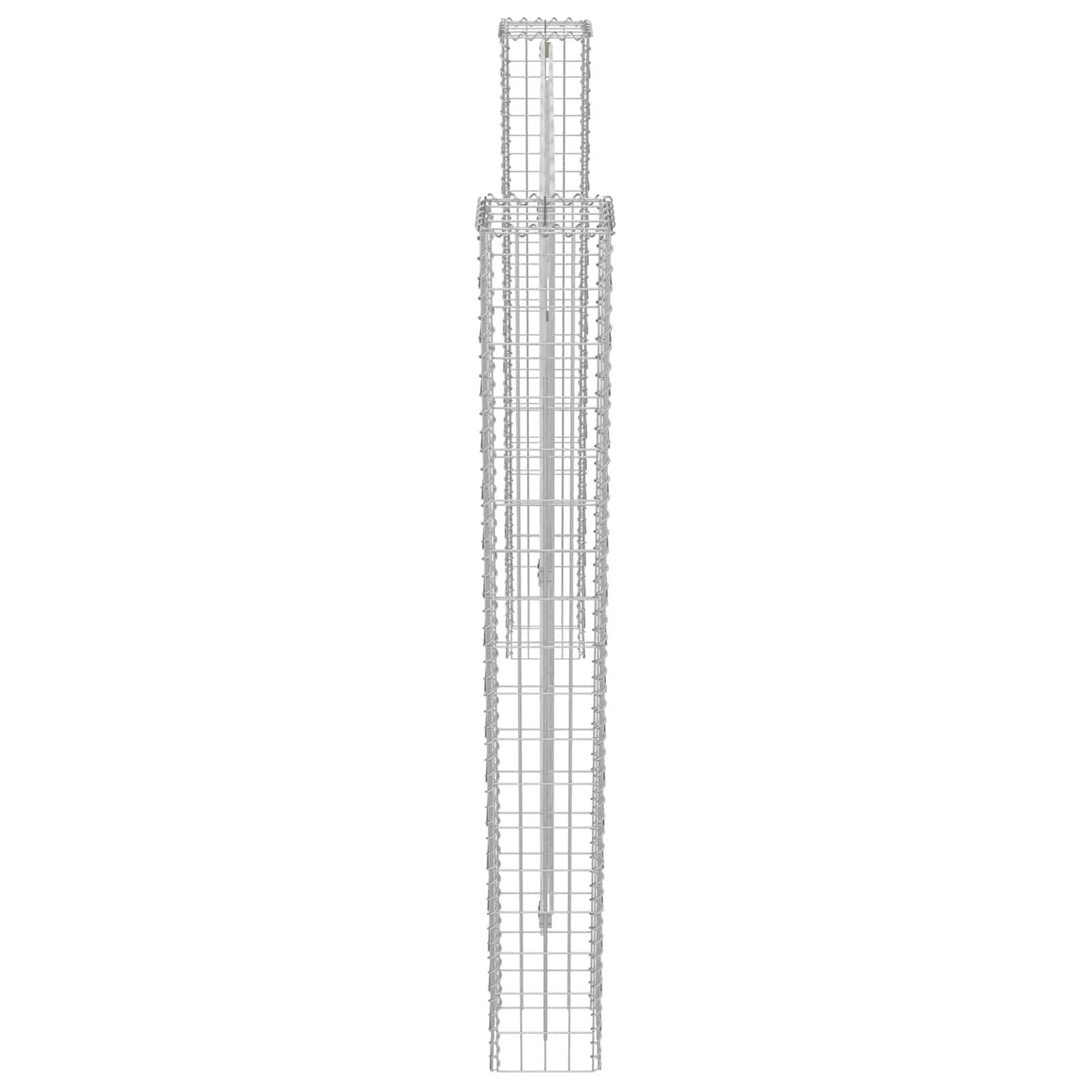 Zaunpfosten Metall 2 Stück Silber 20 x 20 x 190 cm für Gartenzaun Sichtschutz Terrasse Balkon mit robustem Quadratdesign und einfache Montage für Grundstück Begrenzung