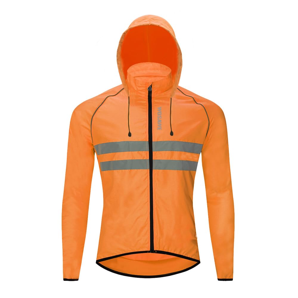 Chaqueta De Ciclismo Para Hombre Y Mujer Impermeable Ligera, Transpirable Para Correr Al Aire Libre De Alta Visibilidad. Chaqueta Deportiva Para MTB Running Y Senderismo,black-L