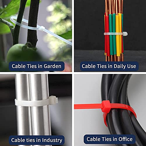 Image of XINGO Nylon Cable Zip Ties Self Locking Wire Ties MIN 40 Lbs Strength 10 Inch 500 Pack White