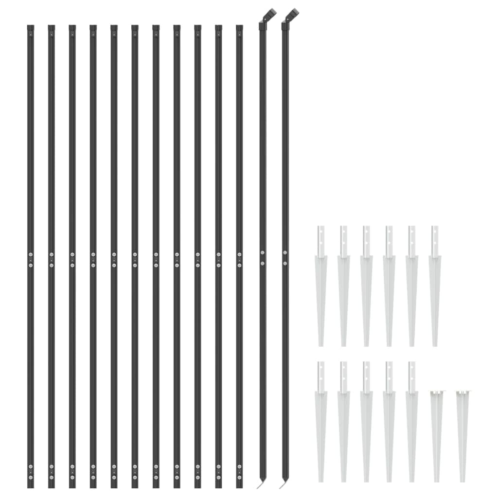 ShGaxin Cerca de Alambre con Pinchos de Anclaje Gris Antracita 1,8x25 m, Malla Metalica, Malla Alambre, Alambre para Conejos, Vallas De Obra, Mallas para Gallinero - 153981